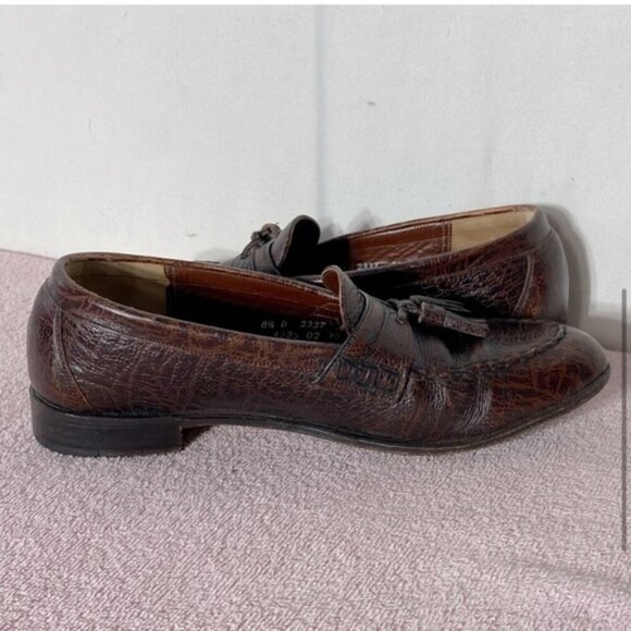 Vintage Dack Brown Antelope Leather Loafers Shoes 8.5 - Picture 5 of 13